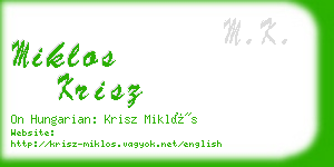 miklos krisz business card